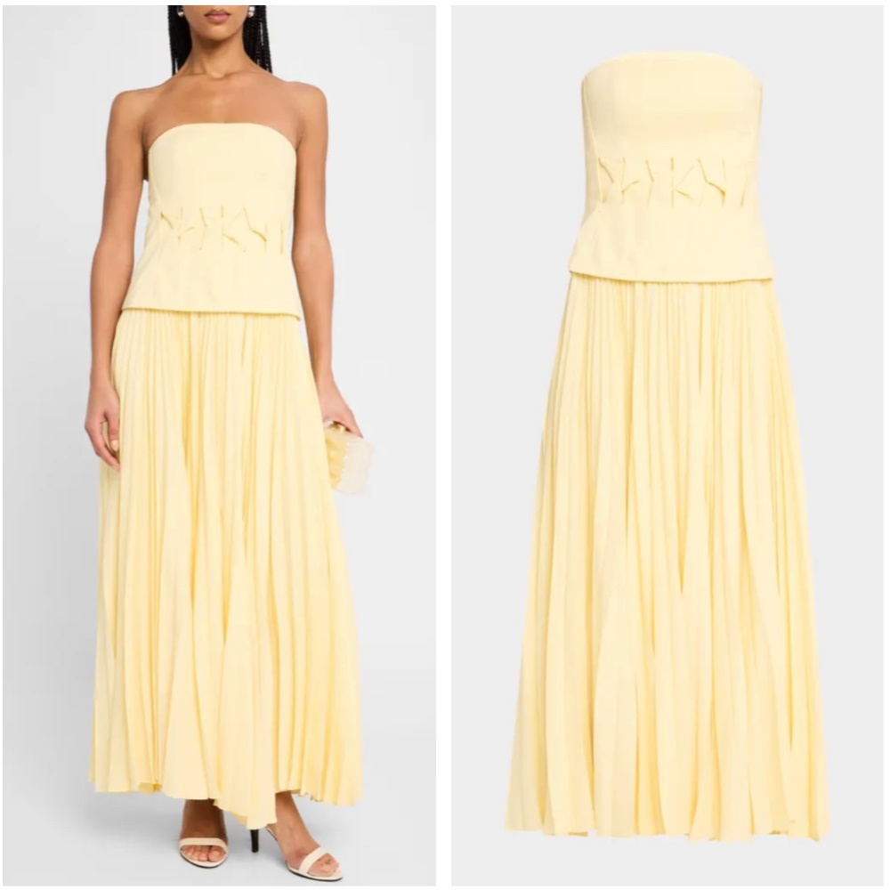 Acler Yellow Strapless Maxi Dress
